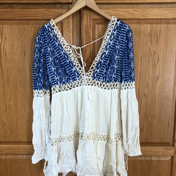 NWT Free People Embroidered Mini Dress - Picture 1 of 8